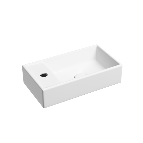 Раковина из сантехнического фарфора Ceramica Nova ELEMENT CN6051RMW 40х20 подвесная цвет белый 1 отверстие под смеситель