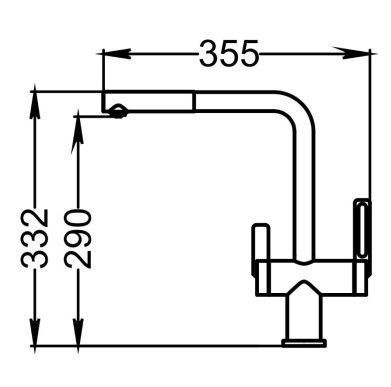 Смеситель для кухни Granula 8170, ШВАРЦ на мойку черный - фото 2