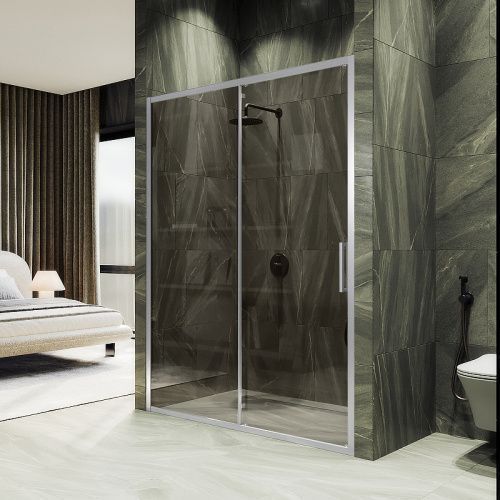 Душевая дверь Maybah Glass MGD-1541-5 120х195 стекло тонированное профиль хром