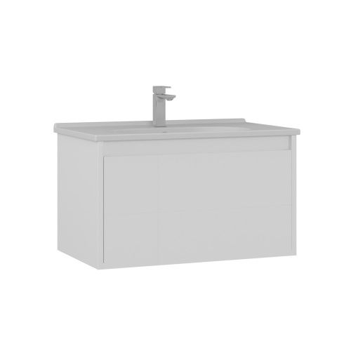 Тумба с раковиной Orka Likya 5002492 80х50 подвесная цвет белый