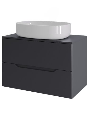 Тумба с раковиной Orange Line Li-70TugMDF+B04-600W 70х50 подвесная цвет серый
