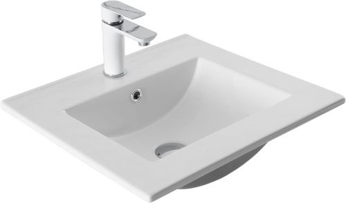 Раковина керамическая Aquanet Flat 00303190 50х40 полувстраиваемая цвет белый 1 отверстие под смеситель
