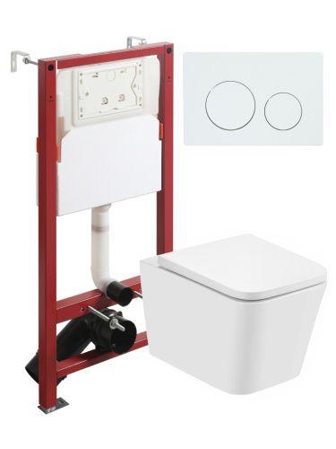 Комплект унитаз с инсталляцией и клавишей смыва Agger ATI08100+APB188