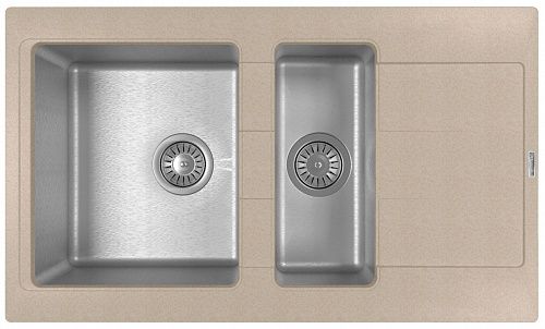 Кухонная мойка Florentina Комби 860 К 21.410.D0860.107 85х50 цвет бежевый поверхность полированная