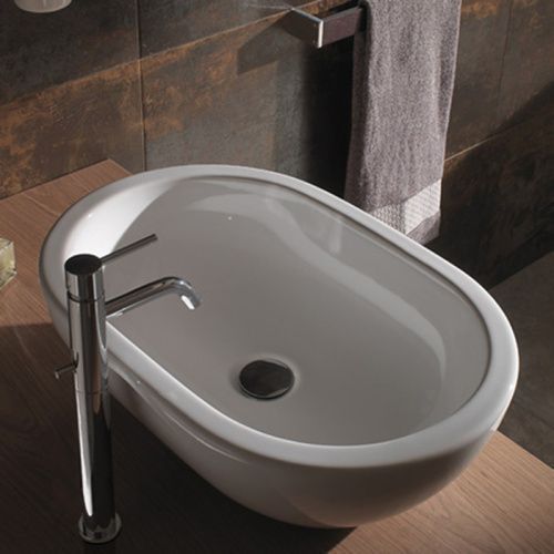 Раковина керамическая Globo Forty3 SC012.BI*0 60 см накладная цвет белый без отверстий под смеситель