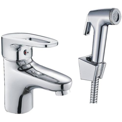 Cмеситель с гигиеническим душем Haiba HB68 HB1268 на раковину хром