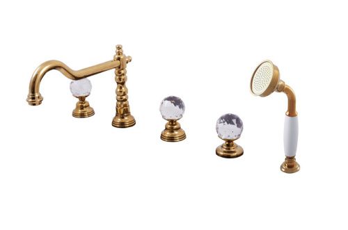 Смеситель RavSlezak BRILLIANCE BRILLIANCE164.5PZ на борт ванны золото