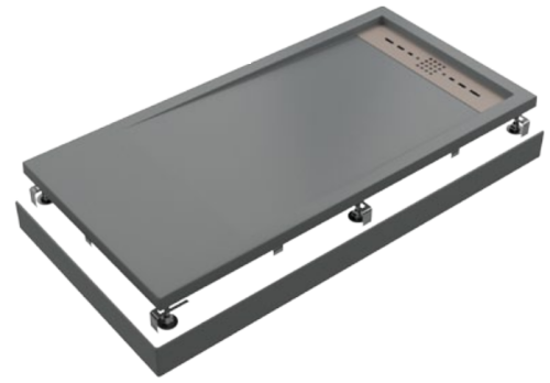 Душевой поддон из искусственного камня Good Door Stella ЛП00133 100х70 серый без каркаса