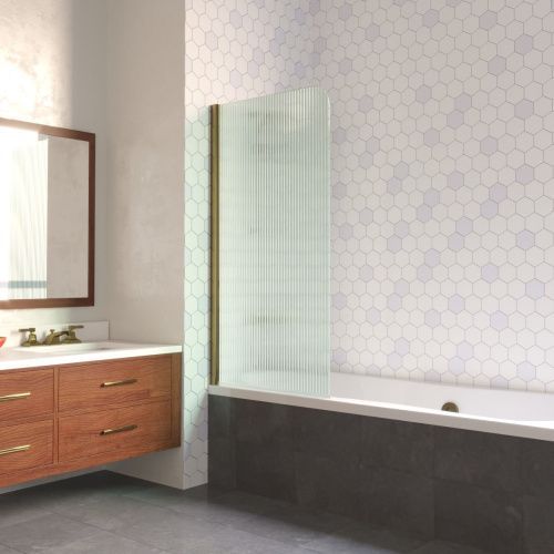 Душевая шторка на ванну Vegas-Glass EV LUX EV LUX 60 05 Moru L 60х150 стекло рифленое профиль бронза ориентация левая