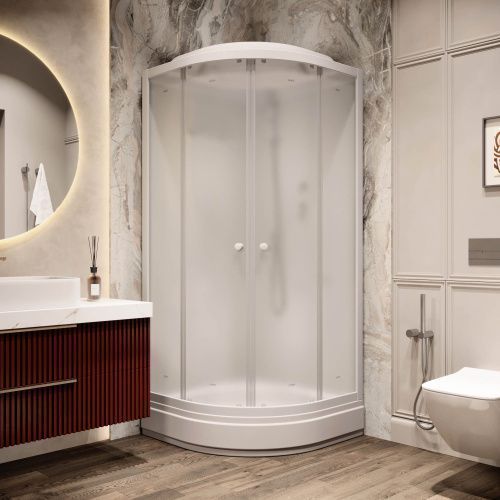 Душевая кабина Parly Bianco BM86F 85х85 четверть круга с крышей ориентация универсальная