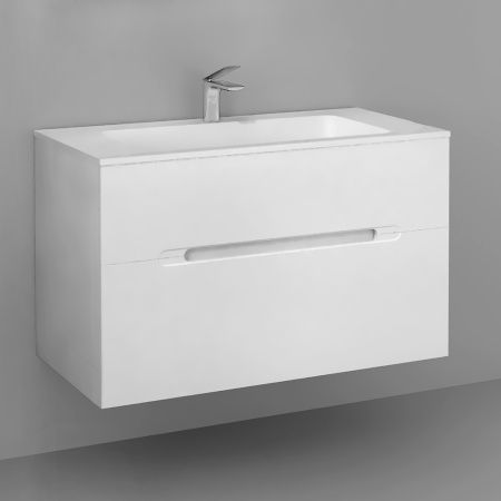 Тумба под раковину Jorno MODUL Mоl.01.97/P/W 100х50 подвесная цвет белый - фото 3