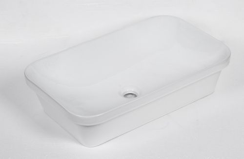 Раковина из сантехнического фарфора Milleau MIEL MU0042A-GW 60х40 встраиваемая цвет белый без отверстий под смеситель