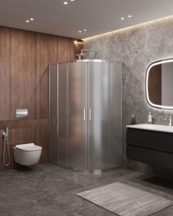 Душевой уголок Cezares MOLVENO MOLVENO-RH-2-110/90-P-Cr 110х90 стекло рифленое профиль хром без поддона