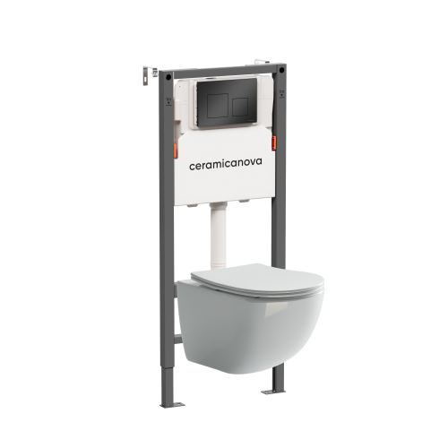 Инсталляция с кнопкой + унитаз Ceramica Nova Balance/Forma CN3009_121002MB