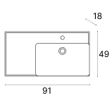 Раковина керамическая La Fenice Cubo CU.NN.90R 90х50 накладная цвет белый 1 отверстие под смеситель - фото 3