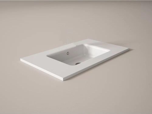 Раковина из искусственного камня Visobath Hasvik 73635/S 80х50 встраиваемая цвет белый без отверстий под смеситель