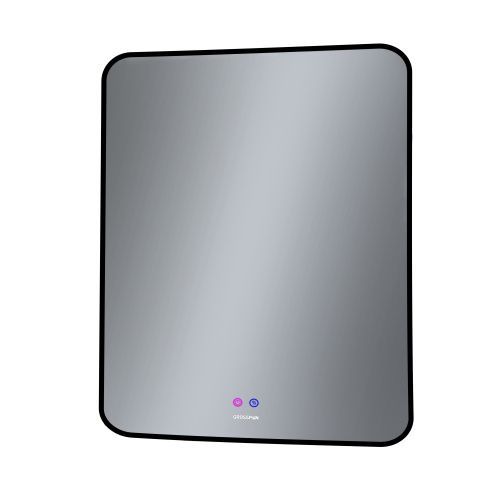 Зеркало с подсветкой и антизапотевателем Grossman ELEGANS-норма BLACK 1770802 70х80 подвесное