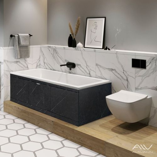 Экран под ванну Alavann Rita 170 см ALV0719006 фронтальный МДФ съемный/раздвижной черный