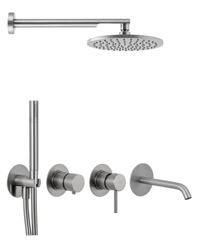 Душевая система Remer X Style X96D3SETXV встраиваемая в стену цвет нержавеющая сталь