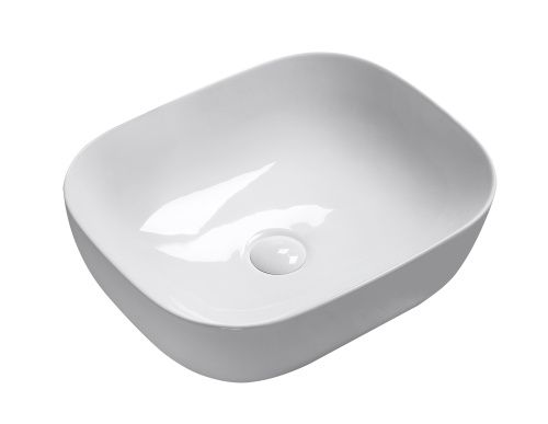 Раковина из сантехнического фарфора Milleau MIEL MU0078-GW 50х40 накладная цвет белый без отверстий под смеситель