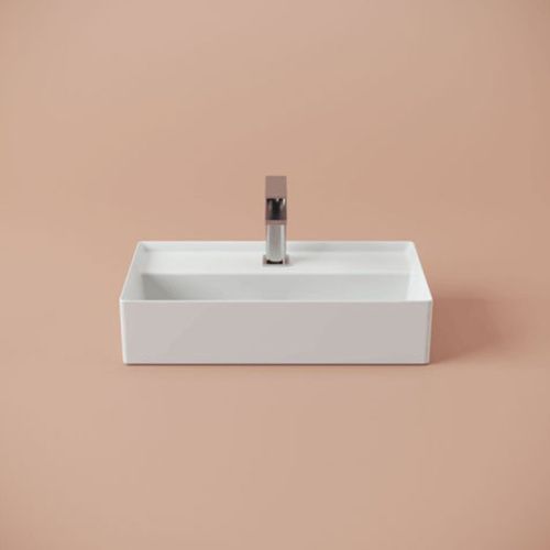 Раковина керамическая Artceram Scalino SCL006 05 00 50 см накладная цвет белый без отверстий под смеситель