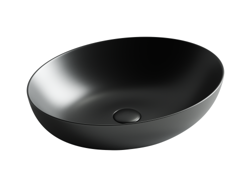 Раковина из сантехнического фарфора Ceramica Nova ELEMENT CN6017MB 50х40 накладная цвет черный без отверстий под смеситель