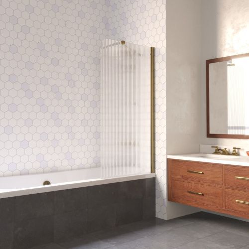 Душевая шторка на ванну Vegas-Glass EV LUX ST EV LUX ST 76 05 Moru R 75х150 стекло рифленое профиль бронза ориентация правая