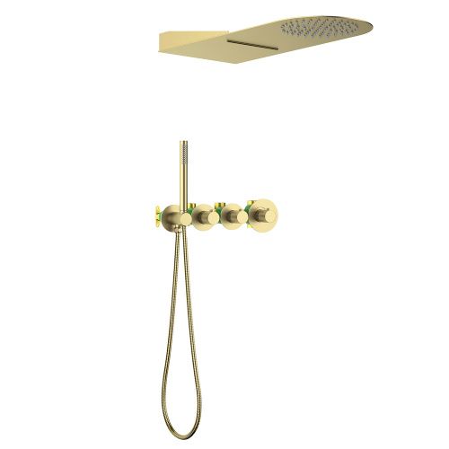 Душевая система Timo Saona SX-2350/17SM встраиваемая в стену цвет золото с термостатом