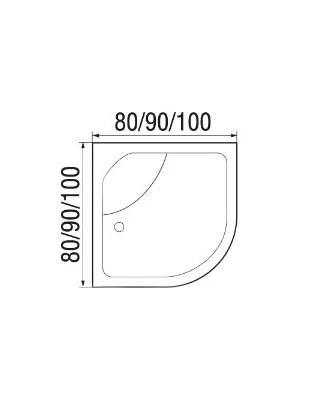 Душевая кабина River NARA 10000002331 90х90 четверть круга без крыши ориентация универсальная - фото 3