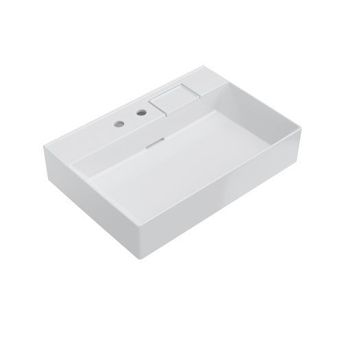 Раковина керамическая Kerama Marazzi LOGICA LO.wb.70.2 70х50 подвесная цвет белый 2 отверстия под смеситель