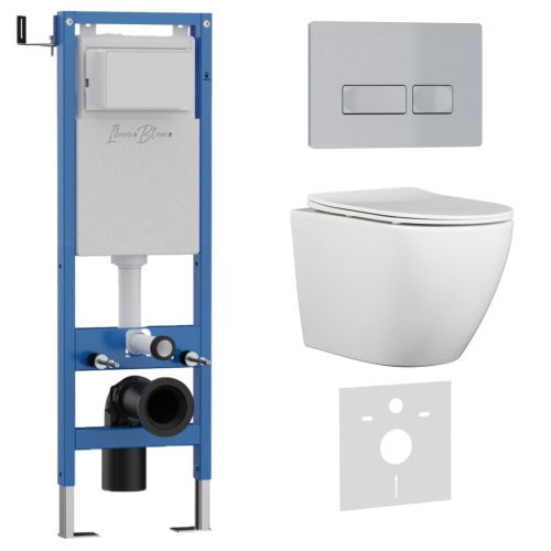 Комплект унитаз с инталляцией и клавишей смыва Iberica Blanca BILBAO ALTO IB.001M.BLA.231.214