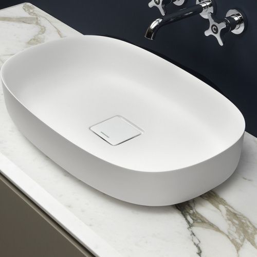 Раковина из искусственного камня Antonio Lupi Bolo BOLOMOOD63 60 см накладная цвет белый без отверстий под смеситель