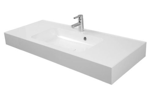 Раковина из искусственного камня Aquaton Ричмонд 1A70583KRD010 120х50 подвесная цвет белый 1 отверстие под смеситель