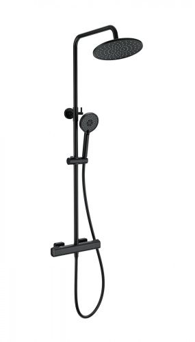 Душевая стойка Wonzon & Woghand Stay WW-B3051-A1-MB настенная цвет черный с термостатом