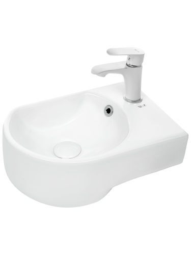 Раковина из сантехнического фаянса WeltWasser WW SK 10000003877 40х30 подвесная цвет белый 1 отверстие под смеситель