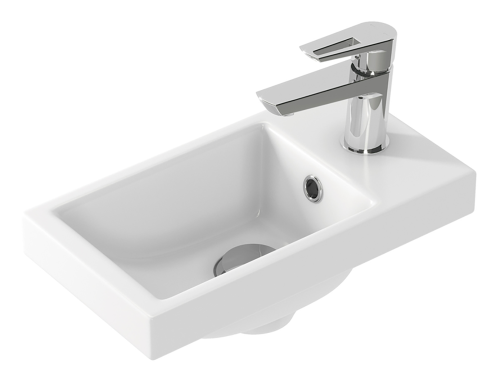 Раковина мебельная керамическая Cersanit Como 40 S-UM-COM40/1-w 40х20 накладная цвет белый 1 отверстие под смеситель