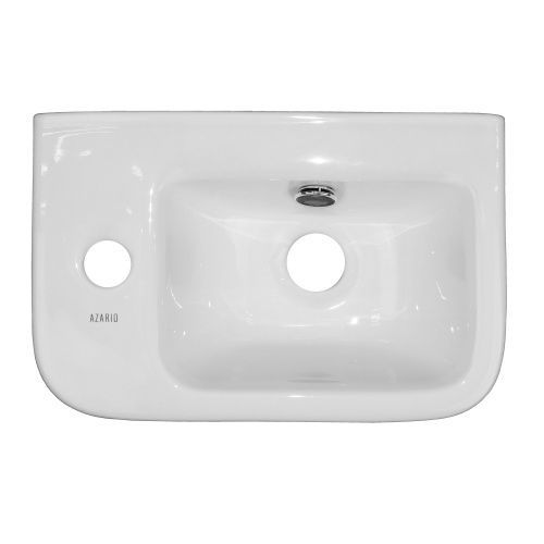 Раковина из сантехнического фаянса Azario AZ-10100-L 40 см накладная цвет белый 1 отверстие под смеситель