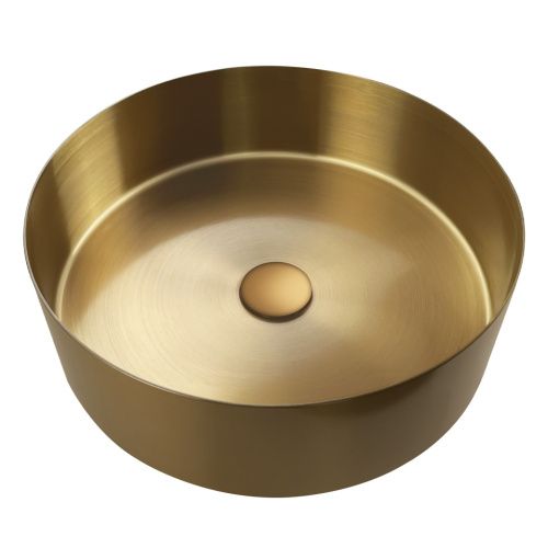 Раковина из нержавеющей стали AltroBagno Luna AltroBagnoLuna001001OrSp 40х40 накладная цвет золото