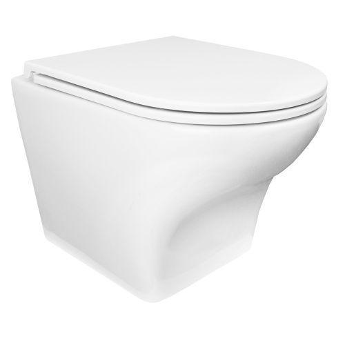 Унитаз подвесной Azario PORTA AZ-0064 белый с сиденьем микролифт безободковый каскадный смыв