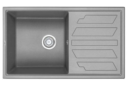 Кухонная мойка Granula 8002, АЛЮМИНИУМ 80х50 цвет серый поверхность матовая