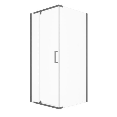 Душевой уголок Тритон Терра-Графит Щ0000073937 90х90 стекло прозрачное профиль хром без поддона