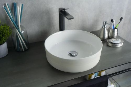 Раковина керамическая Gid 53329 40х40 накладная цвет бежевый без отверстий под смеситель