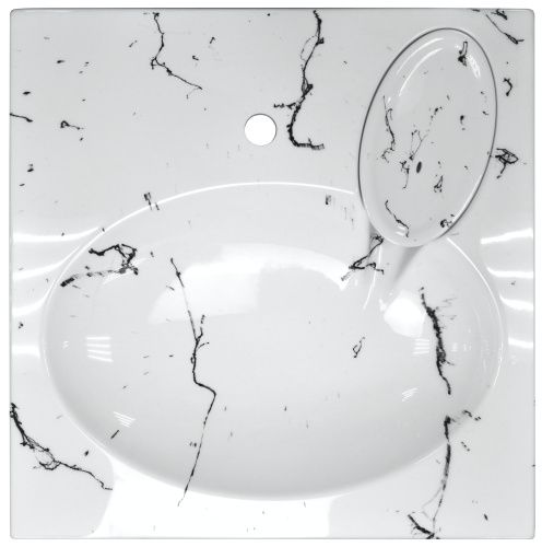 Раковина из искусственного камня Azario Carmen CS00078503 60х60 подвесная цвет белый 1 отверстие под смеситель