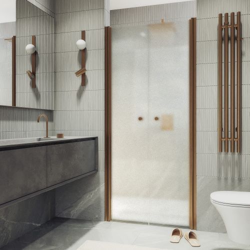 Душевая дверь Maybah Glass MGD-445-2 100х200 стекло матовое профиль бронза