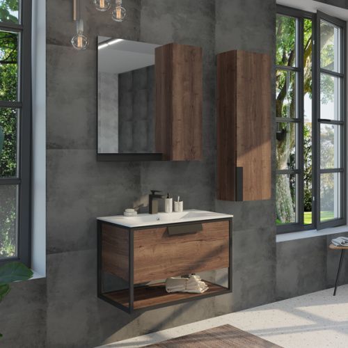 Тумба с раковиной Comforty Бонн 00-00006487CF 80х50 подвесная цвет коричневый