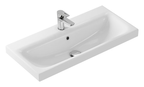 Раковина мебельная керамическая Cersanit Moduo Slim 80 UM-MOD80SL/1 80х40 накладная цвет белый 1 отверстие под смеситель