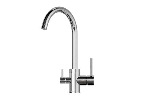 Смеситель для кухни Granula 2168, ХРОМ на мойку хром/серый