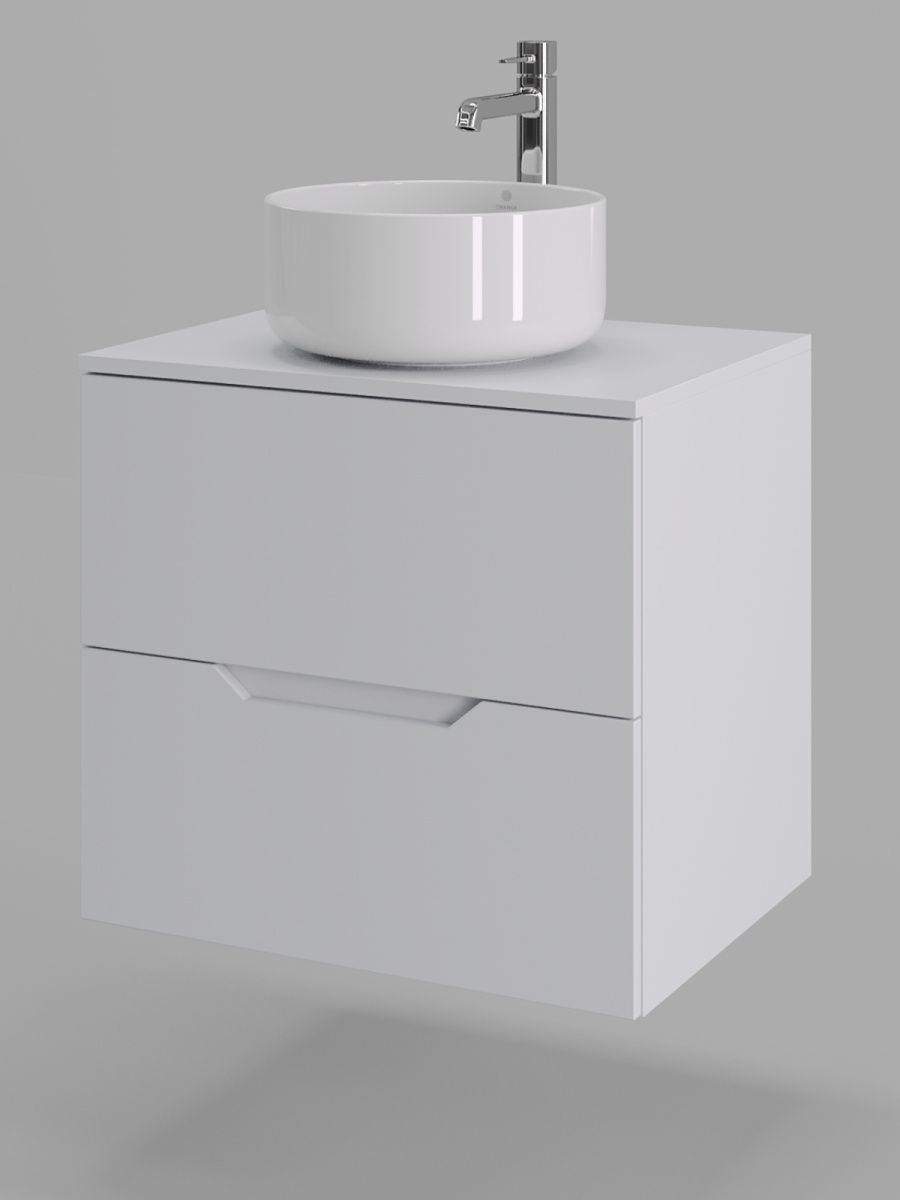 Тумба с раковиной Orange Line Li-60TuwMDF+B07-345W 60х50 подвесная цвет белый