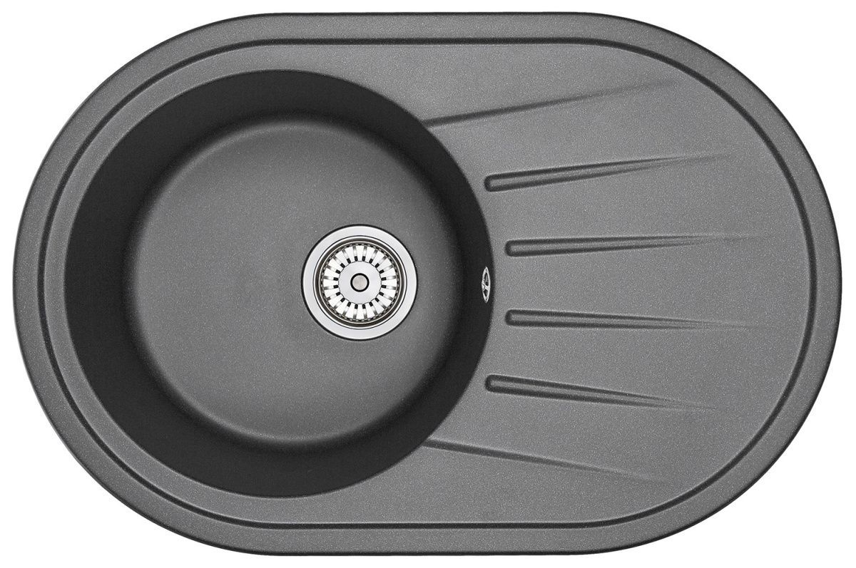 Кухонная мойка Granula 7601, ЧЁРНЫЙ 75х50 цвет черный поверхность матовая