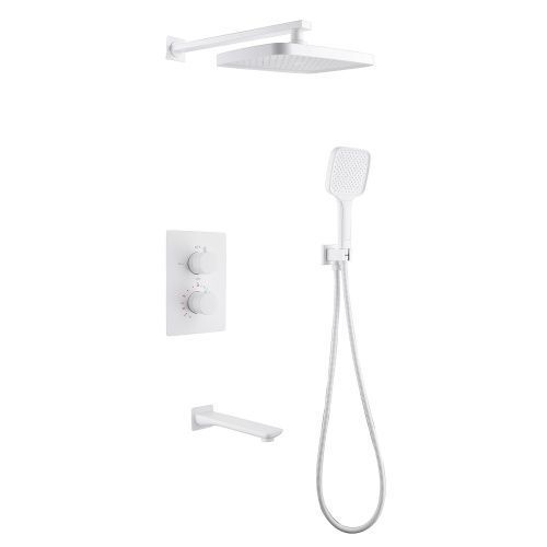 Душевая система Abber AF8050W встраиваемая в стену цвет белый с термостатом